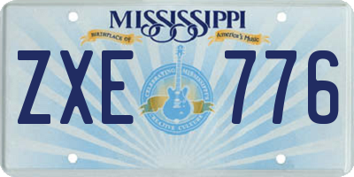MS license plate ZXE776