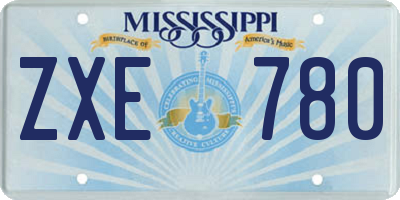 MS license plate ZXE780