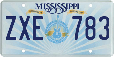 MS license plate ZXE783