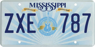 MS license plate ZXE787