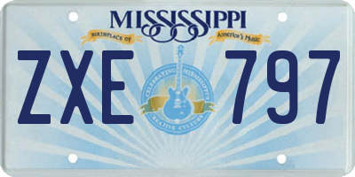MS license plate ZXE797
