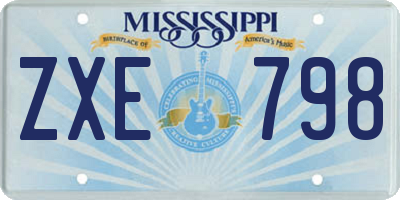 MS license plate ZXE798