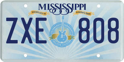 MS license plate ZXE808