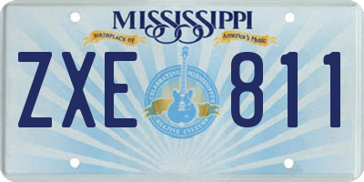 MS license plate ZXE811