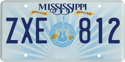 MS license plate ZXE812