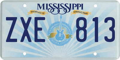 MS license plate ZXE813