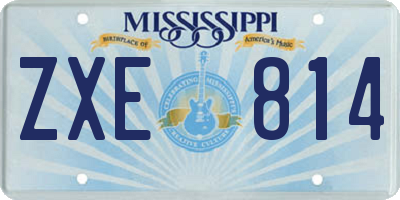 MS license plate ZXE814