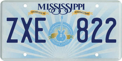 MS license plate ZXE822