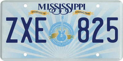 MS license plate ZXE825