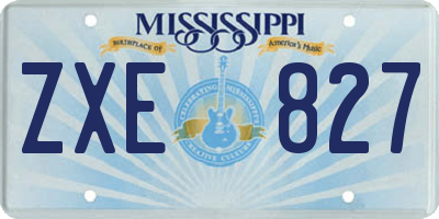 MS license plate ZXE827