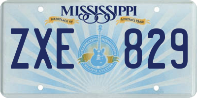 MS license plate ZXE829