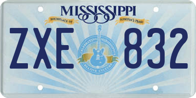MS license plate ZXE832