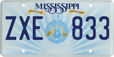 MS license plate ZXE833