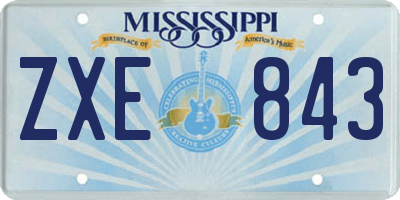 MS license plate ZXE843