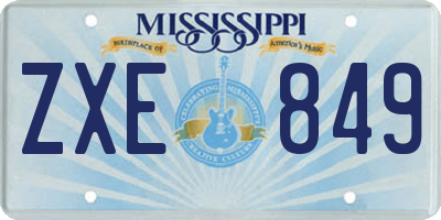 MS license plate ZXE849