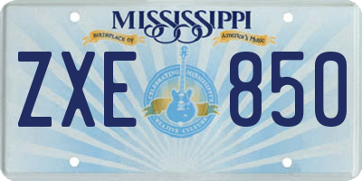 MS license plate ZXE850