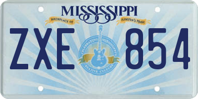 MS license plate ZXE854