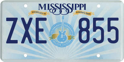MS license plate ZXE855