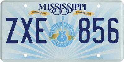 MS license plate ZXE856