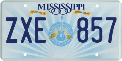 MS license plate ZXE857
