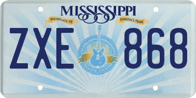 MS license plate ZXE868