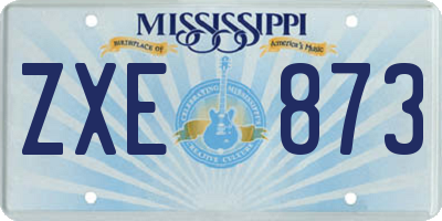 MS license plate ZXE873