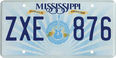 MS license plate ZXE876