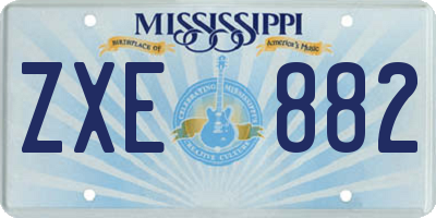 MS license plate ZXE882