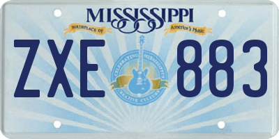 MS license plate ZXE883