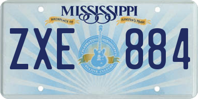 MS license plate ZXE884