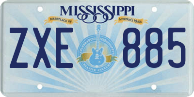 MS license plate ZXE885