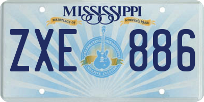 MS license plate ZXE886