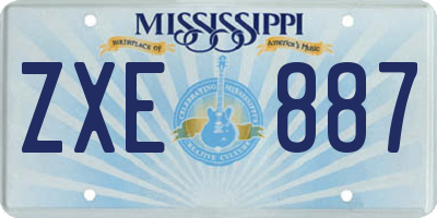 MS license plate ZXE887