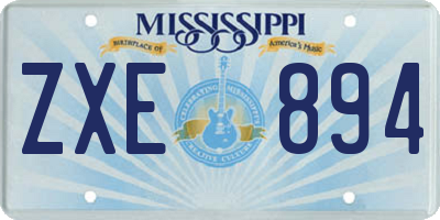 MS license plate ZXE894