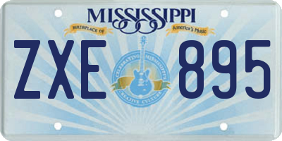 MS license plate ZXE895