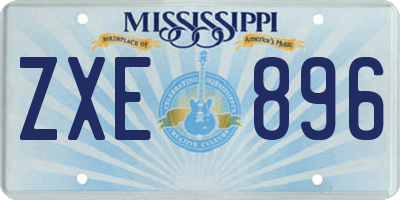MS license plate ZXE896