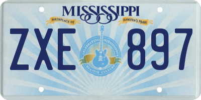 MS license plate ZXE897