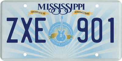 MS license plate ZXE901