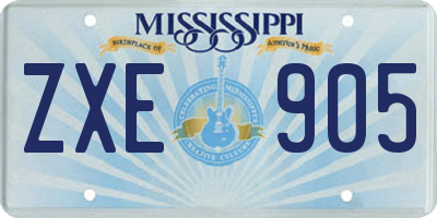 MS license plate ZXE905