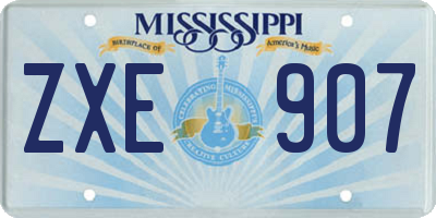 MS license plate ZXE907