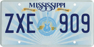 MS license plate ZXE909
