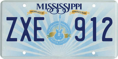 MS license plate ZXE912
