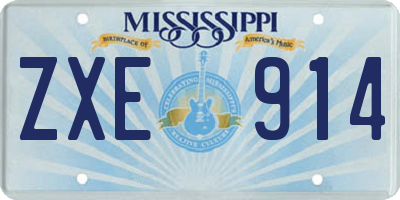 MS license plate ZXE914