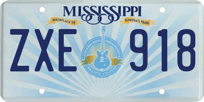 MS license plate ZXE918