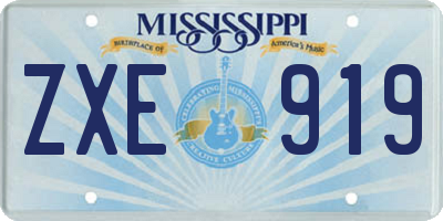 MS license plate ZXE919