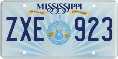 MS license plate ZXE923