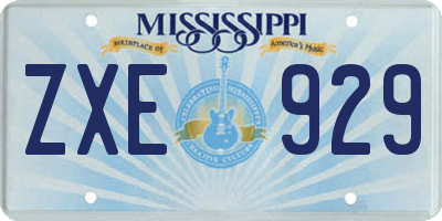 MS license plate ZXE929