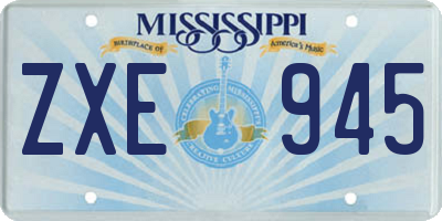 MS license plate ZXE945