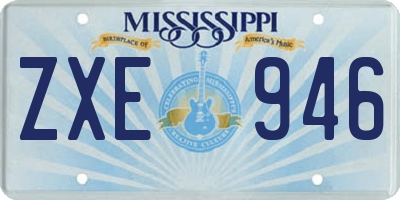 MS license plate ZXE946