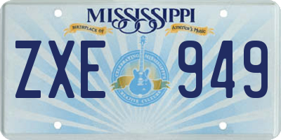 MS license plate ZXE949